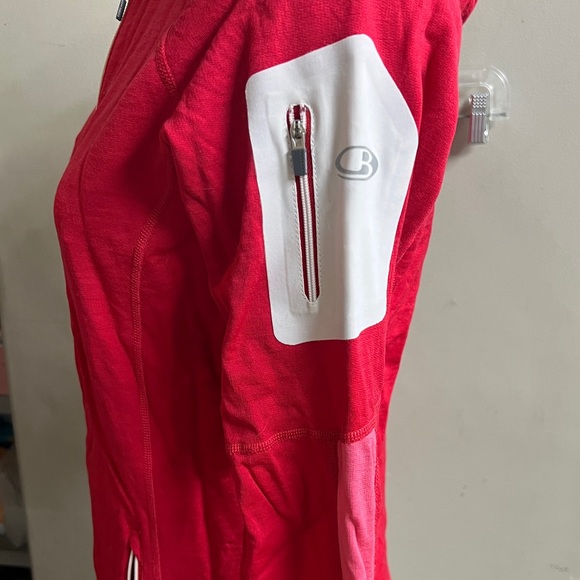 Icebreaker L red merino wool zip jacket - Picture 3 of 7